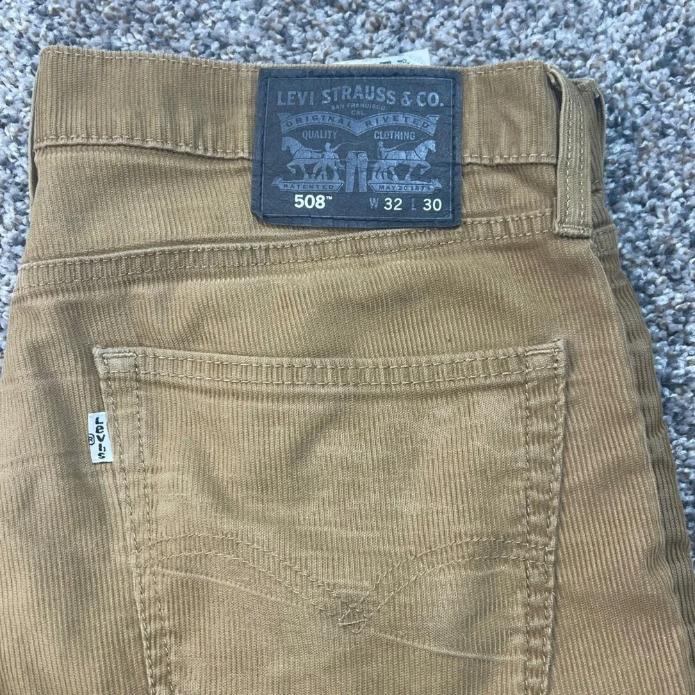 Levis 508 Men's 34x30 Regular Taper Corduroy Pants Tan Khaki Cords 508-0338